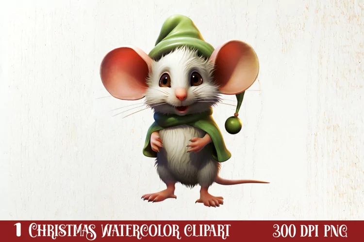 Funny Christmas Mouse Clipart Sublimation, Christmas SVG