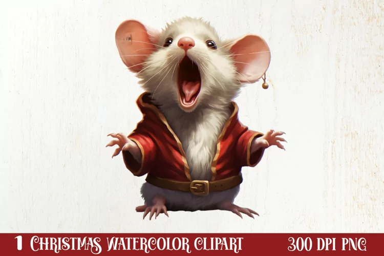 Funny Christmas Mouse Clipart Sublimation, Christmas SVG