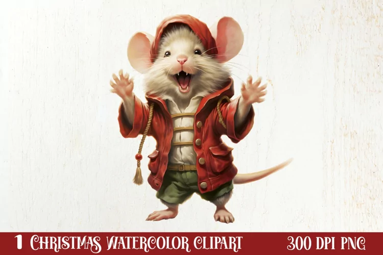 Funny Christmas Mouse Clipart Sublimation, Christmas SVG