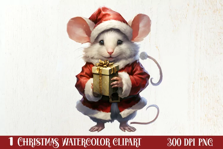 Funny Christmas Mouse Clipart Sublimation, Christmas SVG