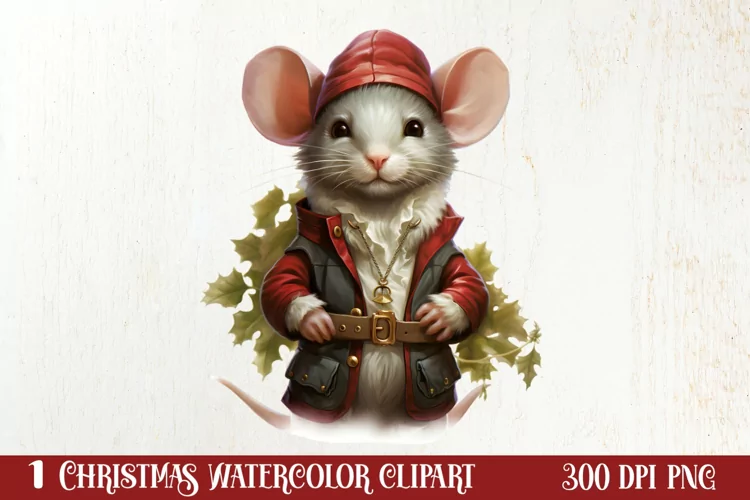 Funny Christmas Mouse Clipart Sublimation, Christmas SVG