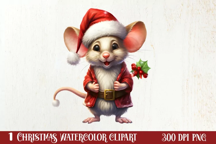 Funny Christmas Mouse Clipart Sublimation, Christmas SVG