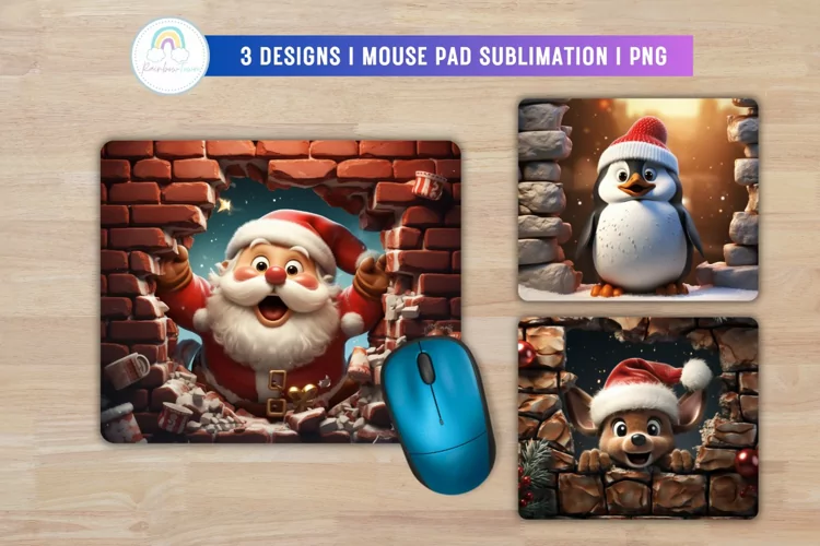 3D Funny Christmas Mouse Pad Sublimation