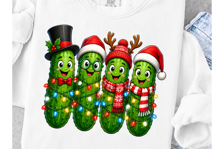 Funny Christmas Pickle Png, Cute Holiday Cucumber With Light