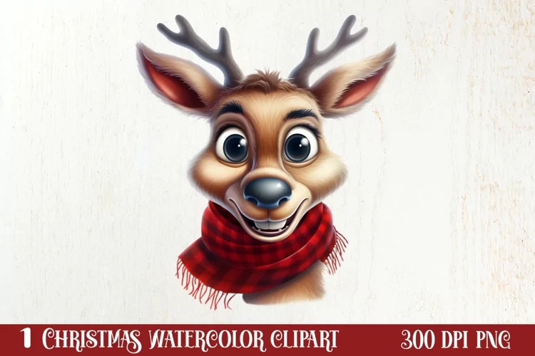 Funny Christmas Reindeer Clipart Sublimation, Christmas SVG