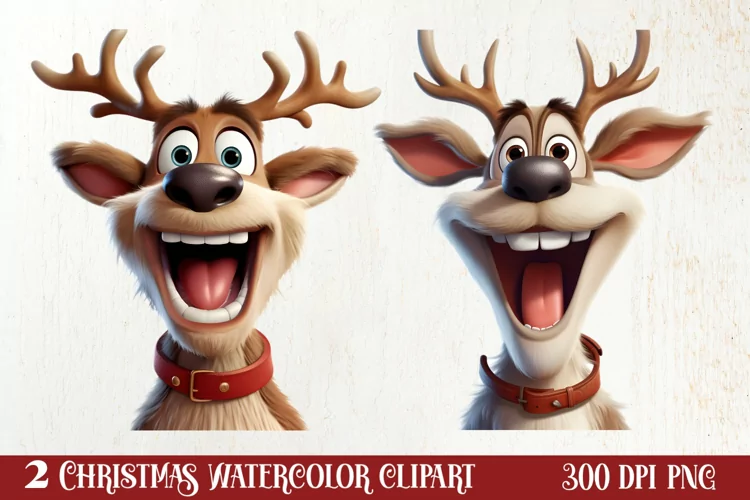 Funny Christmas Reindeer Clipart Sublimation, Christmas SVG