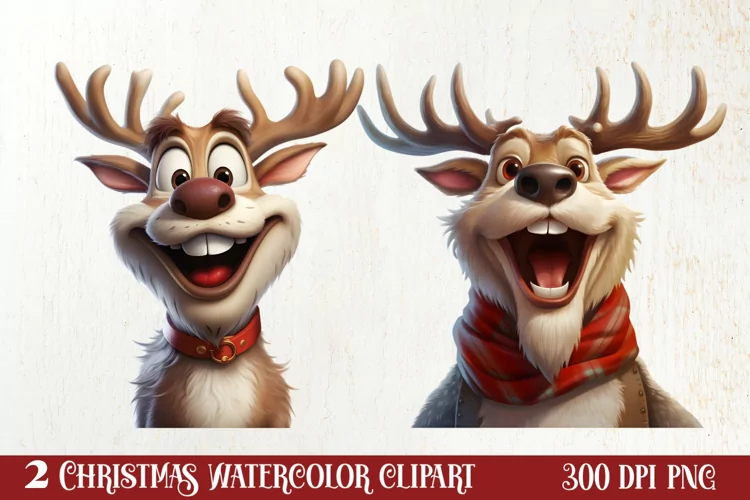 Funny Christmas Reindeer Clipart Sublimation, Christmas SVG