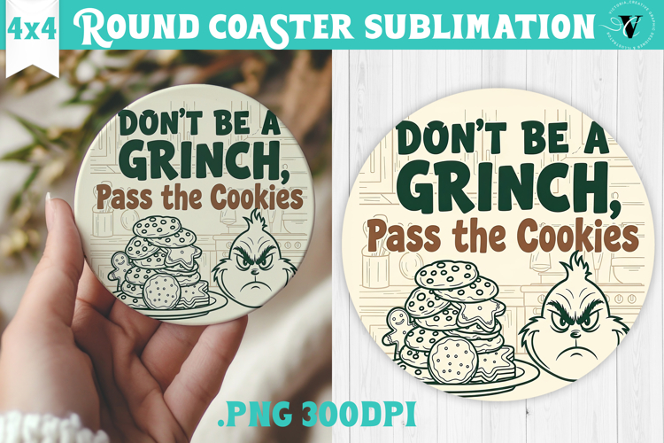 Christmas Round Coaster | Funny retro style
