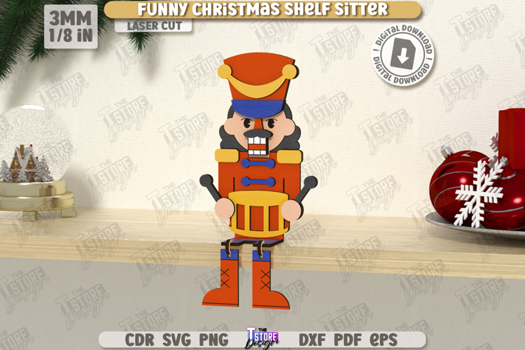 Christmas Shelf Sitter Laser Cut |Xmas Character| Nutcracker