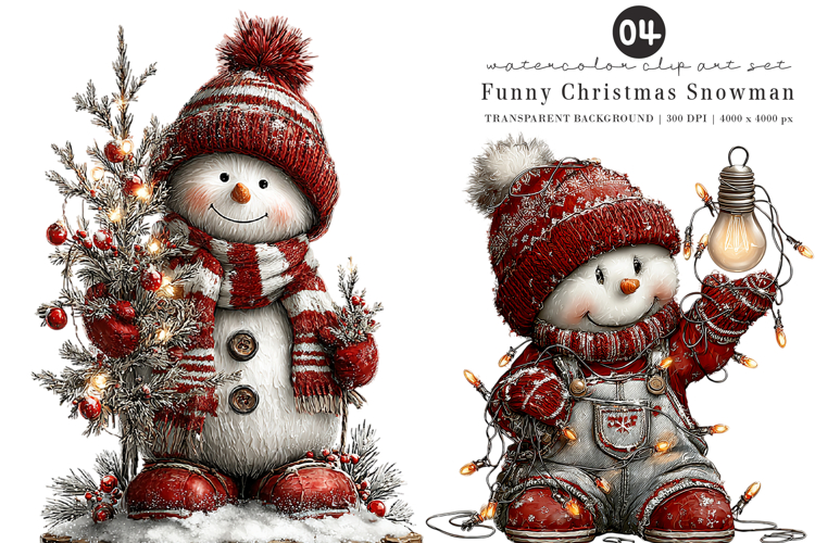 Funny Christmas Snowman Clipart