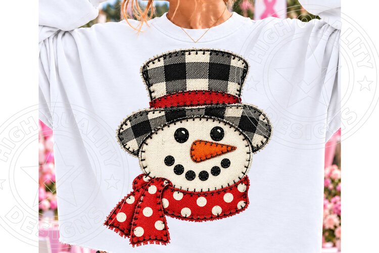 Funny Christmas Snowman Plaid Png example image 1
