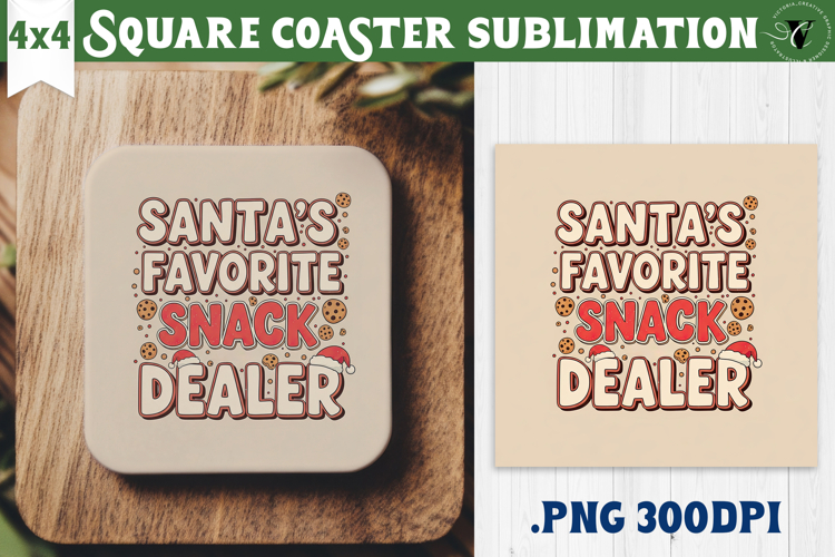 Christmas Square Coasters | Funny retro style