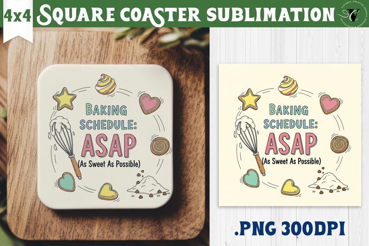Christmas Square Coasters | Funny retro style