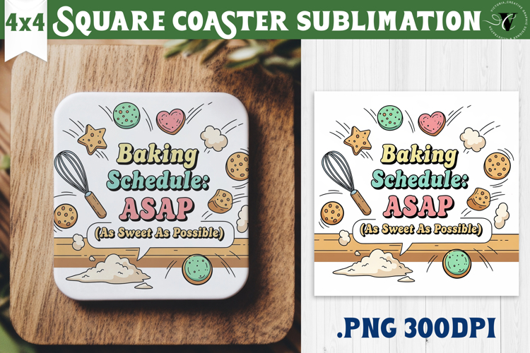 Christmas Square Coasters | Funny retro style