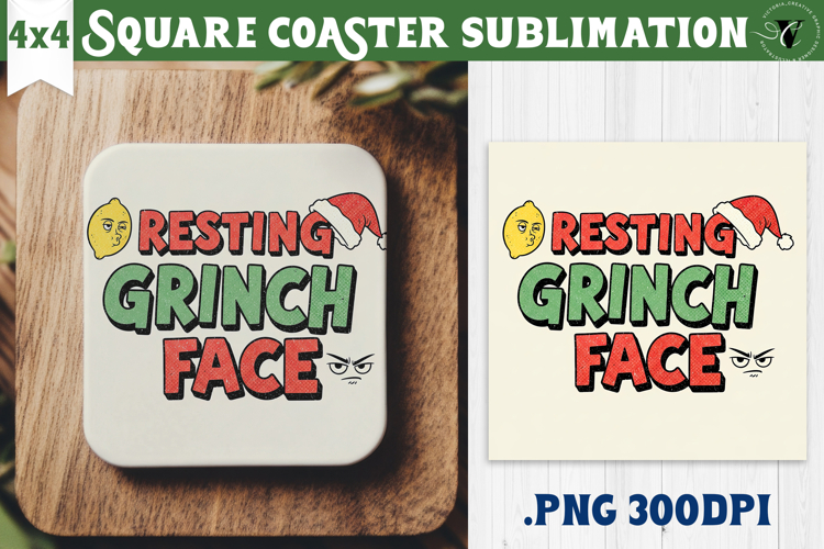 Christmas Square Coasters | Funny retro style
