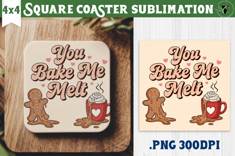 Christmas Square Coasters | Funny retro style