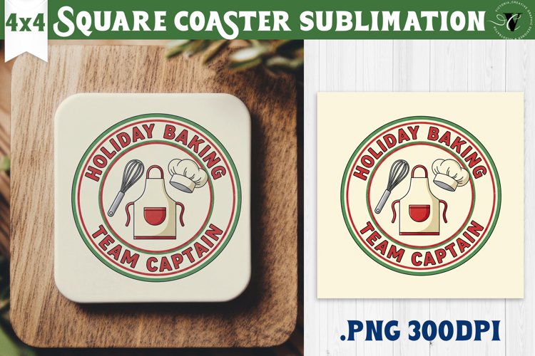 Christmas Square Coasters | Funny retro style
