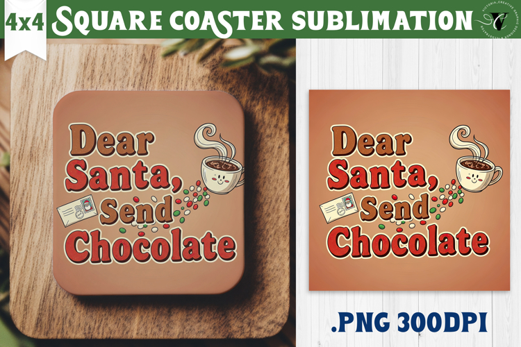 Christmas Square Coasters | Funny retro style