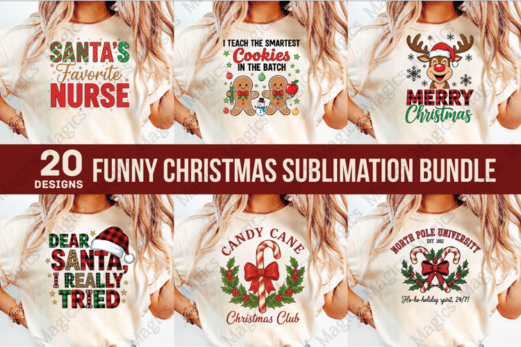 Funny Christmas Sublimation Bundle Png