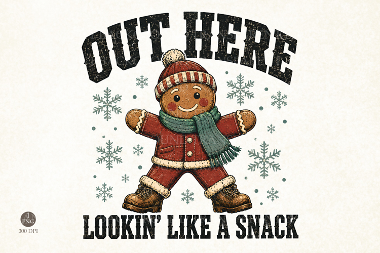 Funny Christmas t-shirt design Png - Cute gingerbread design