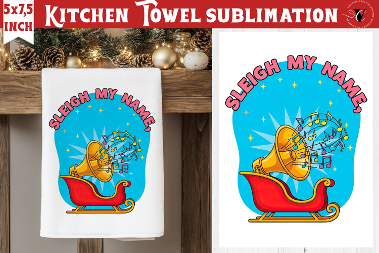 Christmas kitchen towel sublimation | Holiday baking print