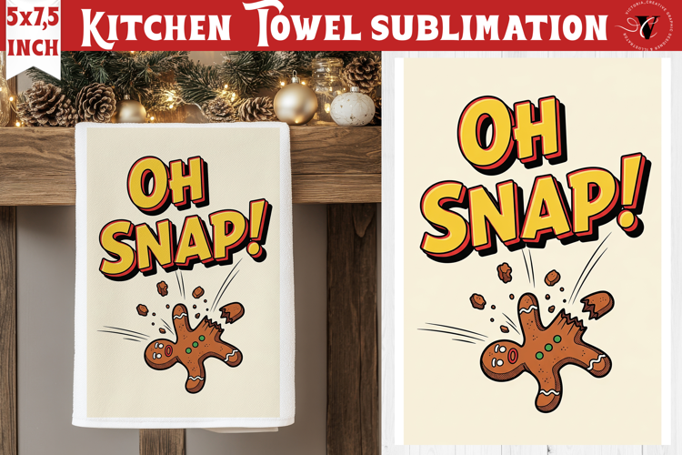 Christmas kitchen towel sublimation | Holiday baking print