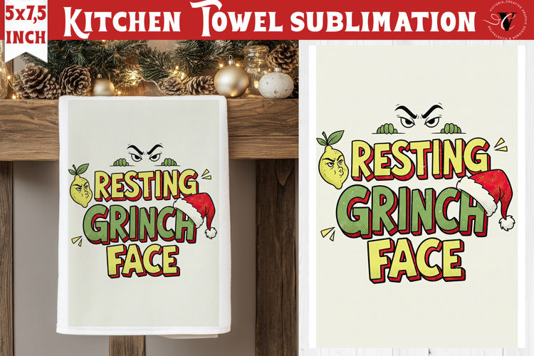 Christmas kitchen towel sublimation | Holiday baking print