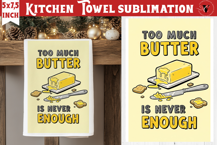 Christmas kitchen towel sublimation | Holiday baking print