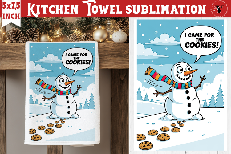 Christmas kitchen towel sublimation | Holiday baking print