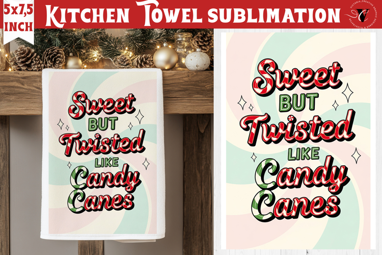 Christmas kitchen towel sublimation | Holiday baking print