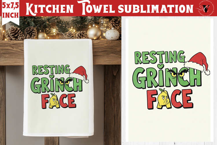 Christmas kitchen towel sublimation | Holiday baking print