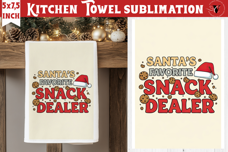 Christmas kitchen towel sublimation | Holiday baking print