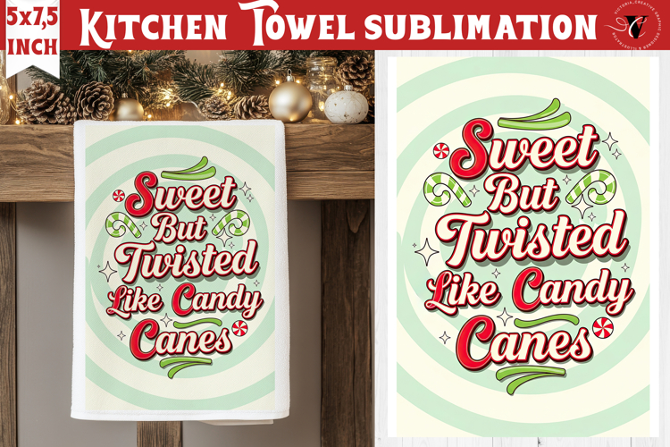 Christmas kitchen towel sublimation | Holiday baking print