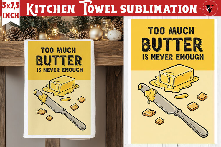 Christmas kitchen towel sublimation | Holiday baking print example image 1