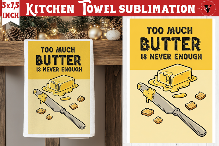 Christmas kitchen towel sublimation | Holiday baking print