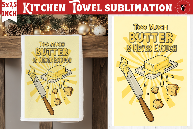 Christmas kitchen towel sublimation | Holiday baking print