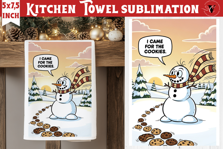 Christmas kitchen towel sublimation | Holiday baking print
