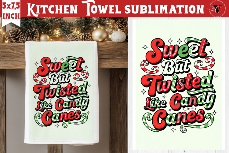 Christmas kitchen towel sublimation | Holiday baking print