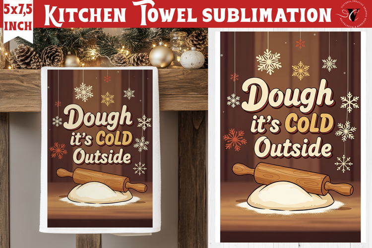 Christmas kitchen towel sublimation | Holiday baking print