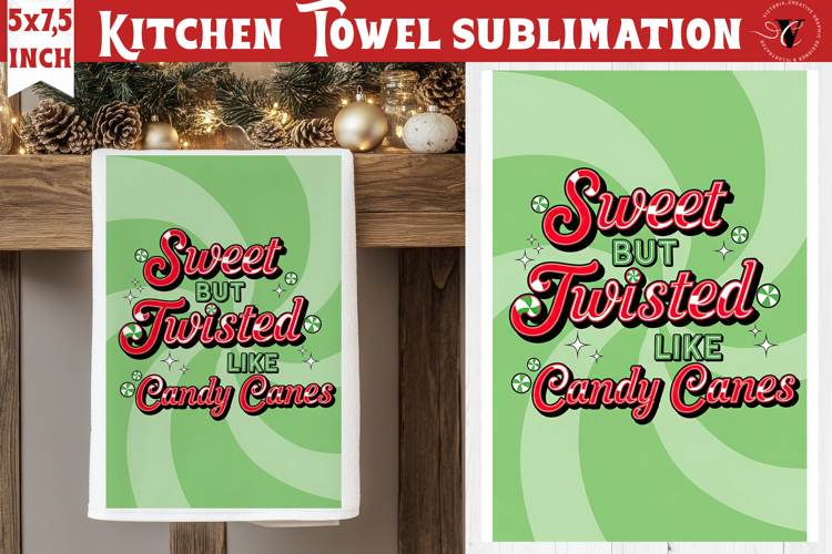 Christmas kitchen towel sublimation | Holiday baking print