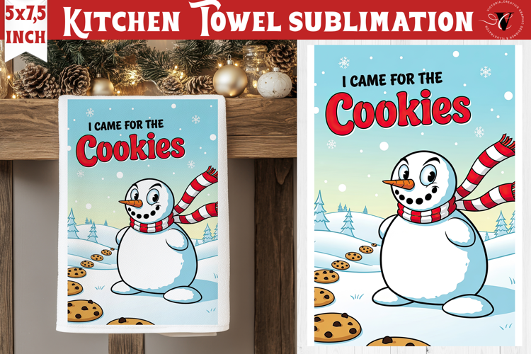 Christmas kitchen towel sublimation | Holiday baking print
