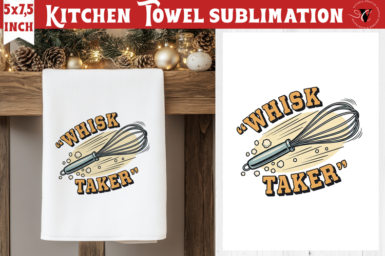 Christmas kitchen towel sublimation | Holiday baking print