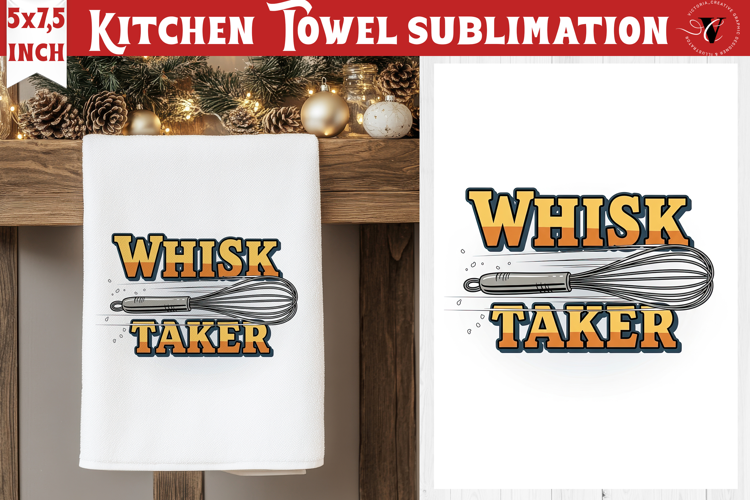 Christmas kitchen towel sublimation | Holiday baking print