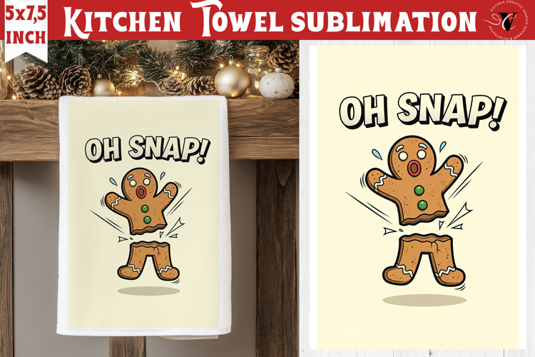 Christmas kitchen towel sublimation | Holiday baking print