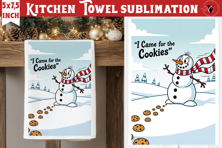 Christmas kitchen towel sublimation | Holiday baking print