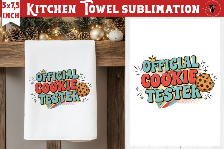 Christmas kitchen towel sublimation | Holiday baking print