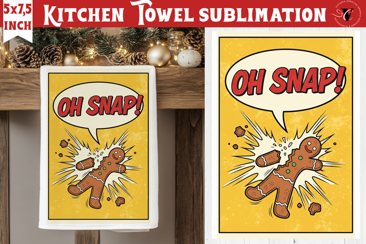 Christmas kitchen towel sublimation | Holiday baking print