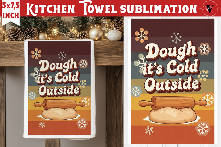 Christmas kitchen towel sublimation | Holiday baking print