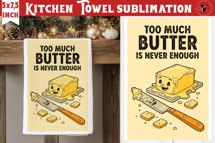 Christmas kitchen towel sublimation | Holiday baking print