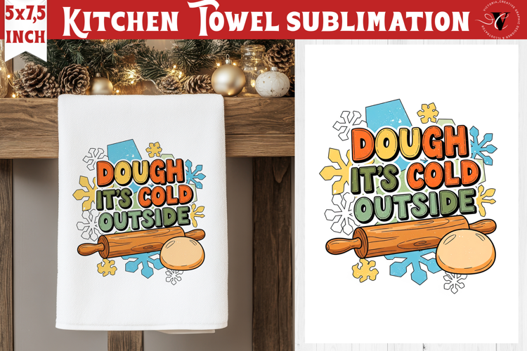 Christmas kitchen towel sublimation | Holiday baking print
